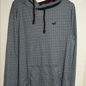 Hollister Men's Gray Hoodie Shirt size medium